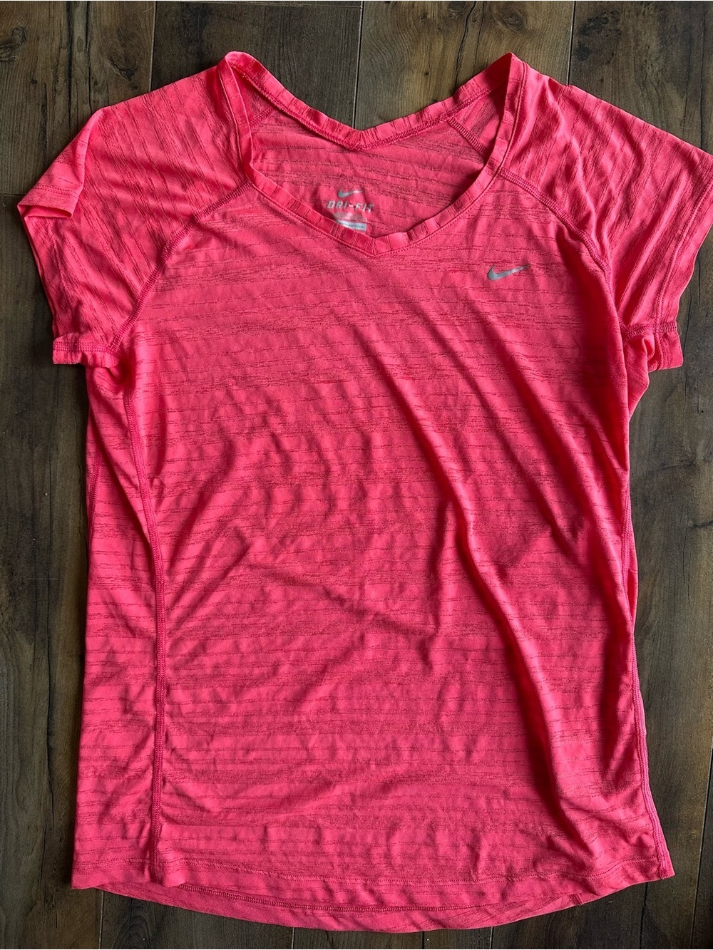 Nike Dri-FIT Pink Running Top Medium Sheer Athletic Workout Tee